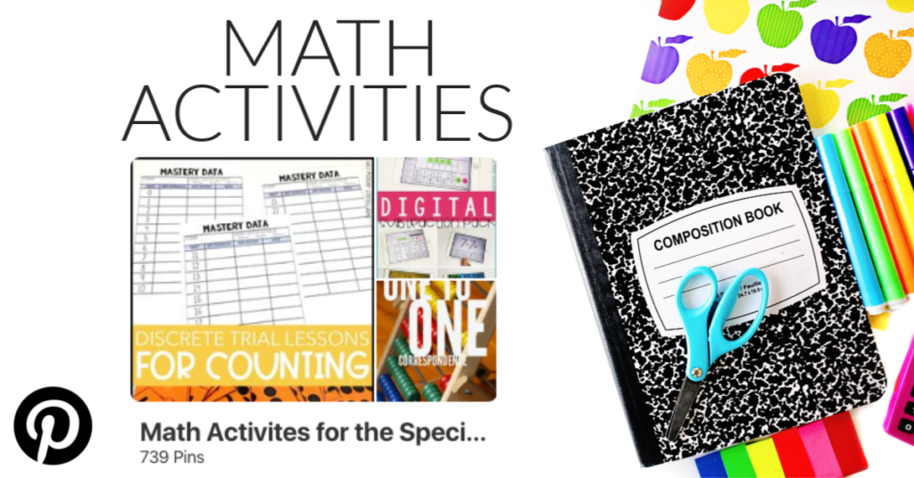 Math Activities for Special Education Board Pinterest