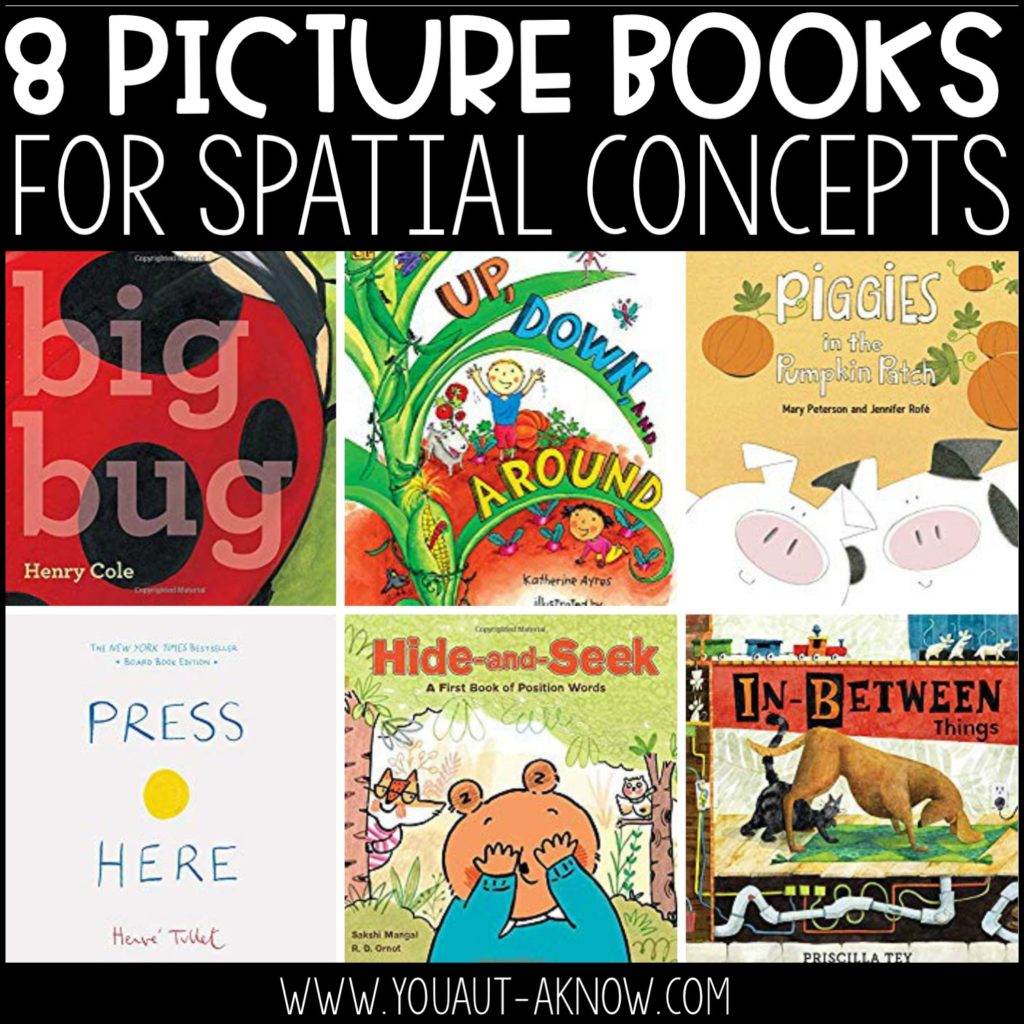 Header: 8 Picture Books for Spatial Concepts
Collage of 6 picture books featured in the article