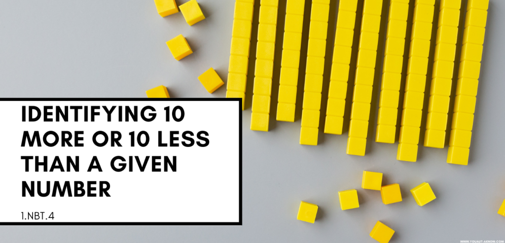 Math IEP Goals: Identifying 10 More or 10 Less than a Given Number
